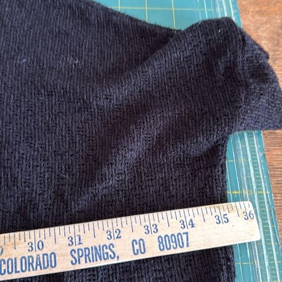 Painted Threads Black Batwing Lace Open Cardigan Short Sleeves Rounded Hem sz M - Picture 4 of 5